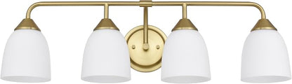 Gold 4-Light Traditional Bathroom Vanity Light Fixtures Over Mirror, Modern Vanity Lights for Living Room, Standard E26 Base, Aged Brass