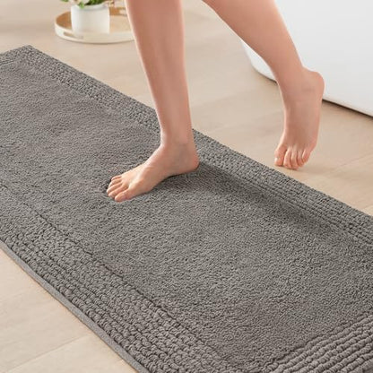 Madison Park Splendor Reversible 100% Cotton Bath Runner 24 x 72, Charcoal