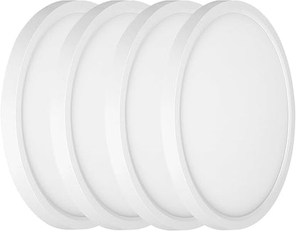 9 Inch Flush Mount LED Ceiling Light, Dimmable and 5CCT Selectable 0.67 Inch Super Slim Round Led Lights, 18W, 2000LM Low Profile Ceiling Light for Laundry, Utility Room, 9 Inch 4Pack White