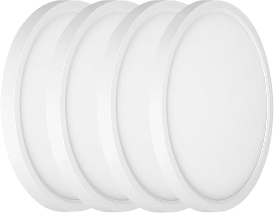 9 Inch Flush Mount LED Ceiling Light, Dimmable and 5CCT Selectable 0.67 Inch Super Slim Round Led Lights, 18W, 2000LM Low Profile Ceiling Light for Laundry, Utility Room, 9 Inch 4Pack White