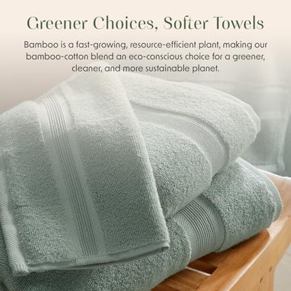Luxury Bamboo Rayon Oversized Bath Towel Set | 2-Pack | Soft | Eucalyptus