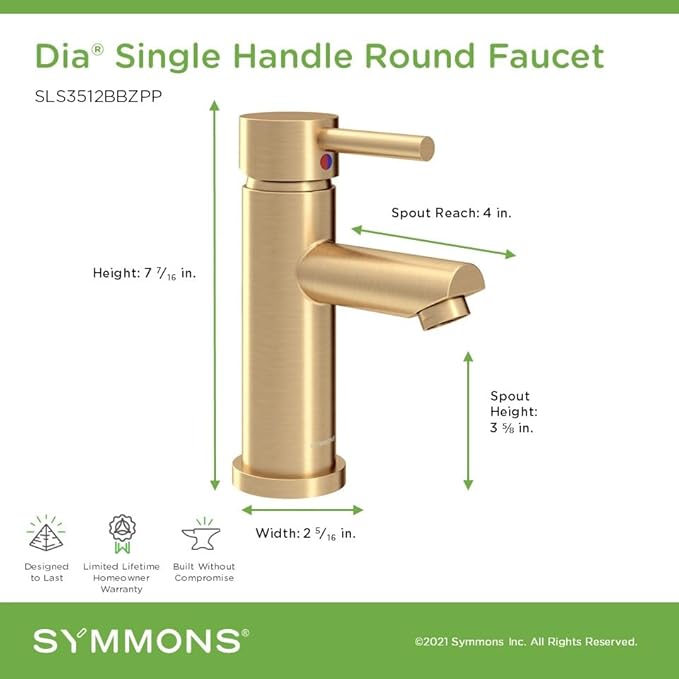 Dia Single-Hole Single-Handle Bathroom Faucet with Push Pop Drain (1.0 GPM)
