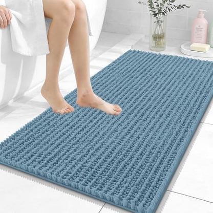 OLANLY Bathroom Rugs 44x24, Thick Soft Absorbent Chenille Bath Rugs