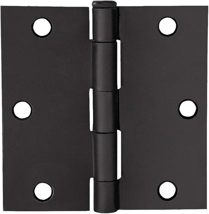 Design House 6-Pack Matte Black Door Hinges – 3.5-inch x 3.5-inch – Square Corner Radius Steel Door Hinge – Fits Standard Doors – Design House 185934