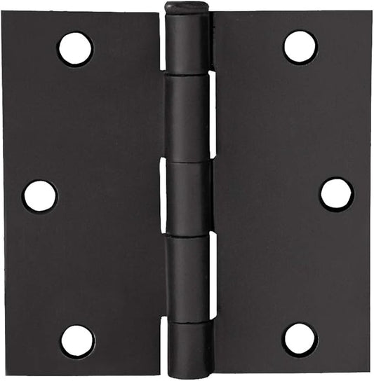 Design House 6-Pack Matte Black Door Hinges – 3.5-inch x 3.5-inch – Square Corner Radius Steel Door Hinge – Fits Standard Doors – Design House 185934