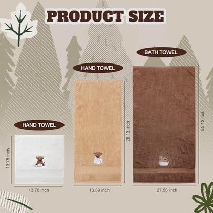 Peryiter 3 Pack Highland Cow Decorative Bath Towel Set