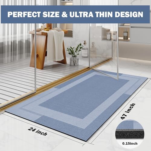 YDKGL Non Slip Bath Mat Long Ultra Thin Bathroom Rugs Runner Fit Under Door