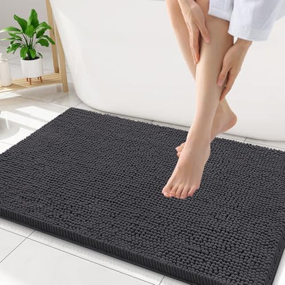 Smiry Bathroom Rugs 34X21, Luxury Chenille Extra Soft Absorbent Bath Mat