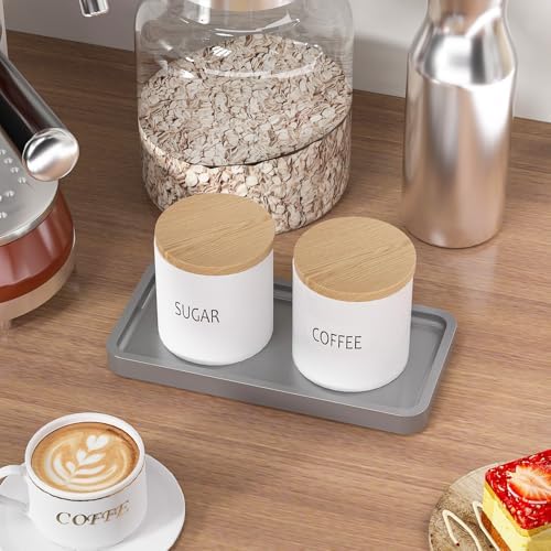Weenson Bamboo Bathroom Vanity Tray, Decor, Silver, 7.9" x 4" x 0.8"
