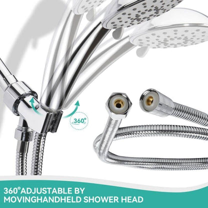 MAYYAYA Brass Ball Handheld Shower Head Holder, 59IN ShowerHead Hose,Silver