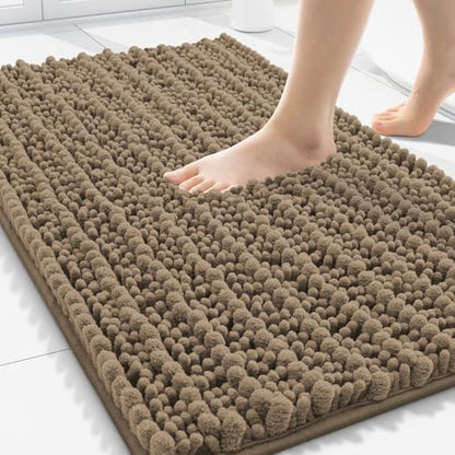 Smiry Bathroom Rugs 30X20, Extra Soft Rubber Backing Chenille Bath Mats