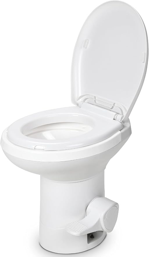 YITAMOTOR RV Toilet, Gravity Flush Toilet with Foot Pedal Flush, High Low Profile Gravity Camper Toilet for or RV, Trailer, Car, Motorhome, Caravan Trip | Gravity Flush Toilet with Foot Pedal Flush, High Low Profile Gravity Camper Toilet for or RV, Tra...