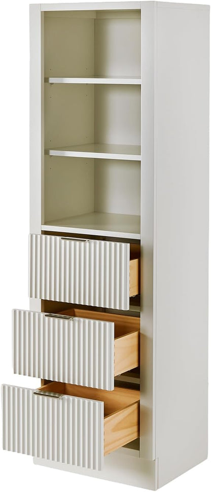 ARIEL Milan Bathroom Storage Cabinet 65”H x 20”W x 16”D Warm White