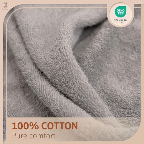 CORE 4-Piece Cotton Bath Towels for Bathroom | Value Pack, Soft, Absorbent, Quick-Dry, Lightweight, Minimalist, 27x54 in, Steel Grey