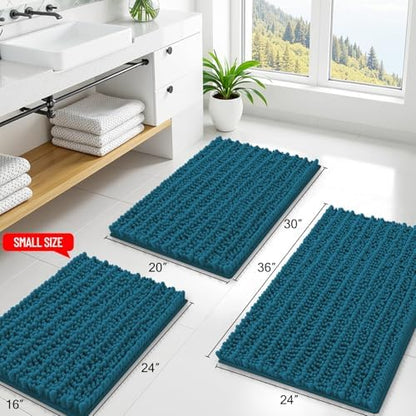 Smiry Bathroom Rugs 36X24, Extra Soft Rubber Backing Chenille Bath Mats