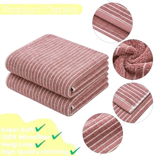 2-Pack Microfiber Bath Towels (27x54 Inches) - Ultra Soft & Quick Dry, 3X Absorbency, Lightweight for Gym, Yoga, Travel & Spa - Perfect for Home, Fitness & Post-Workout