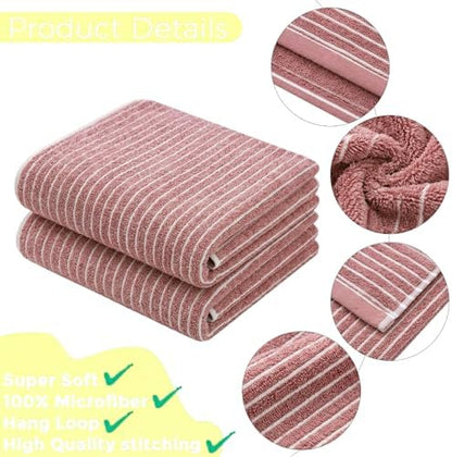 2-Pack Microfiber Bath Towels (27x54 Inches) - Ultra Soft & Quick Dry, 3X Absorbency, Lightweight for Gym, Yoga, Travel & Spa - Perfect for Home, Fitness & Post-Workout