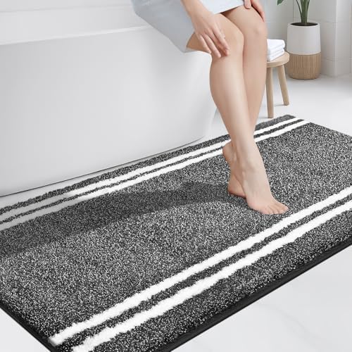 PURRUGS Bathroom Rug, Bath Mat, 30" x 60", Charcoal