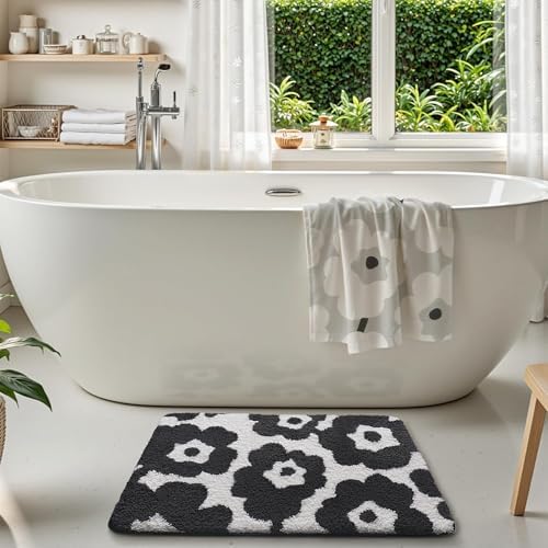 LUMI Bathroom Rug 24x36, Soft Absorbent Microfiber Bath Mat, Non Slip