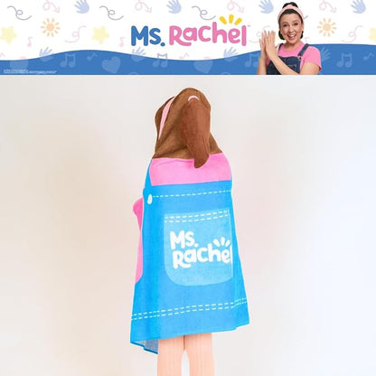 Ms. Rachel Kids Super Soft Bath/Pool/Beach Soft Cotton Terry Hooded Towel Wrap, 24 in x 50 in, (Officially Licensed Product) By Franco