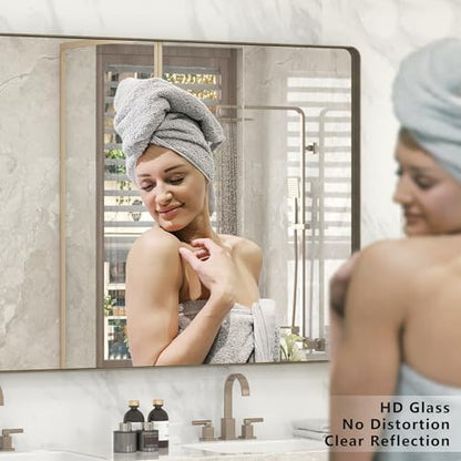 48x36 Inch Bronze Framed Mirror for Wall