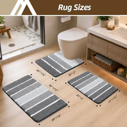 COSY HOMEER Bathroom Rugs 30x20, Ultra Soft Absorbent Bath Mat