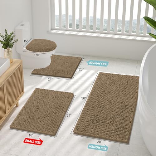 Smiry Bathroom Rugs 50X30, Luxury Chenille Extra Soft Absorbent Bath Mat