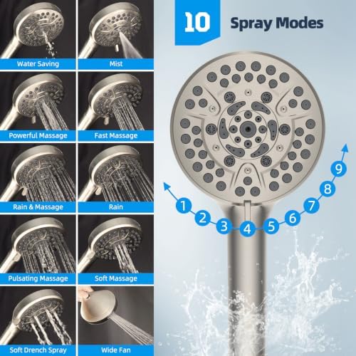 Hibbent All Metal High Pressure Shower Head, 12'' Rainfall Shower Head