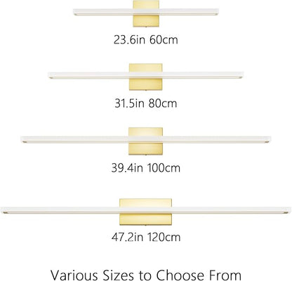 48inch Gold LED Bathroom Vanity Light Bar 40W Modern Bath Light Fixture Over Mirror Vanity Light Cool White 6000K