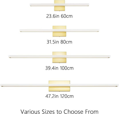40inch Gold LED Bathroom Vanity Light Bar 36W Modern Bath Light Fixture Over Mirror Vanity Light Cool White 6000K