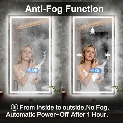 60"x 36" LED Bathroom Mirror with Lights, Backlit + Front Lit Vanity Mirror