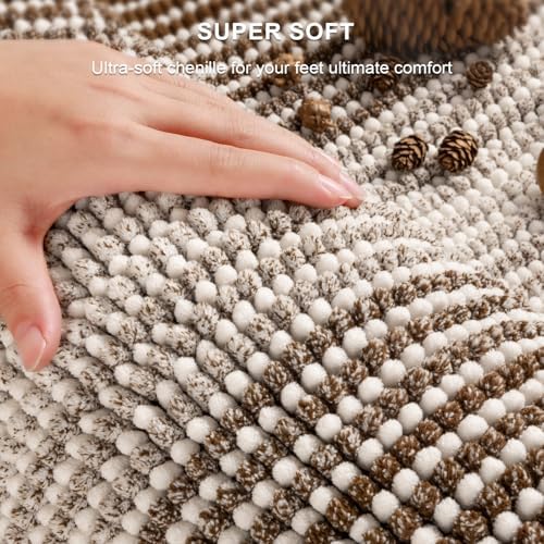 BSICPRO Bathroom Rugs Sets 2 Piece, 32"x20" + U-Shaped 24"x20", Coffee