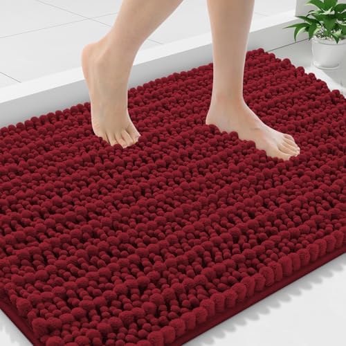 Smiry Bathroom Rugs 36X24, Extra Soft Rubber Backing Chenille Bath Mats