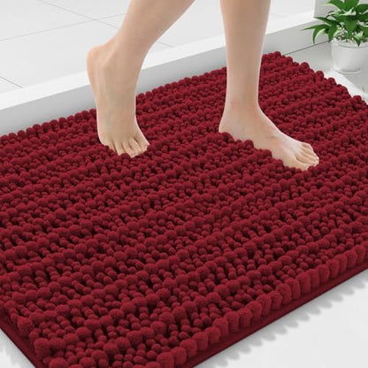 Smiry Bathroom Rugs 36X24, Extra Soft Rubber Backing Chenille Bath Mats