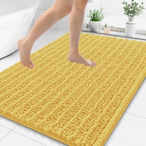 Smiry Bathroom Rugs 48X32, Extra Soft Rubber Backing Chenille Bath Mats