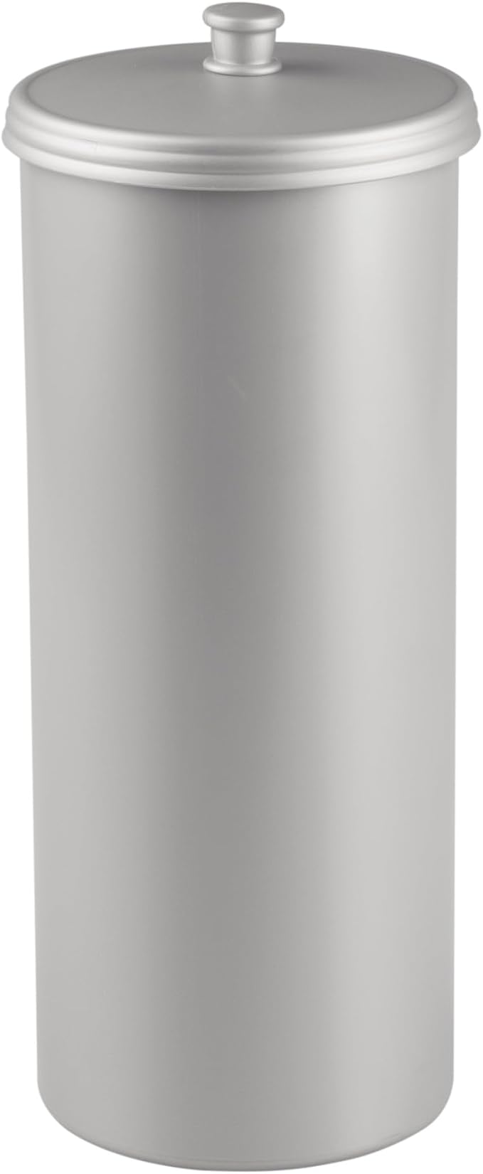 iDesign Freestanding Bathroom Toilet Paper Storage Holder, 2-Pack, Silver | With Lid, For 3 Extra Rolls