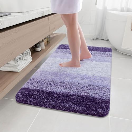 Arotive Microfiber Bathroom Rugs, Shaggy Soft Absorbent Bath Rug, 44x32