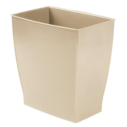 iDesign Small Plastic Bathroom Trash Can, Brown | Slim Rectangle, For Bedroom, For Office, For Dorm