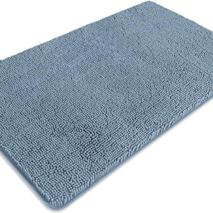 Bathroom Rugs 30 x 50 Inch – Extra Large Bath Mat | Absorbent and Washable Thick Chenille Bath Rugs Non-Slip Runner Rug for Bathroom, Shower, Tub(Blue Fog)