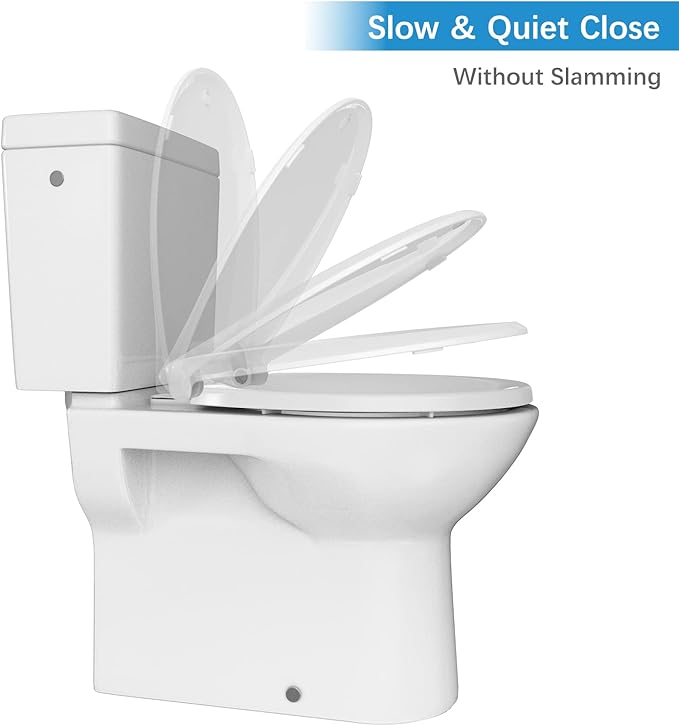 Toilet Seat, Round Toilet Seat with Toddler Seat Built in, Potty Training Toilet Seat Round Fits Both Adult and Child, with Slow Close and Magnets- Round