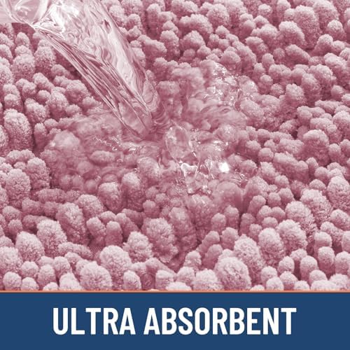 Smiry Bathroom Rugs 44X24, Extra Soft Rubber Backing Chenille Bath Mats