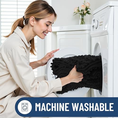 Smiry Bathroom Rugs 71X47, Extra Soft Rubber Backing Chenille Bath Mats
