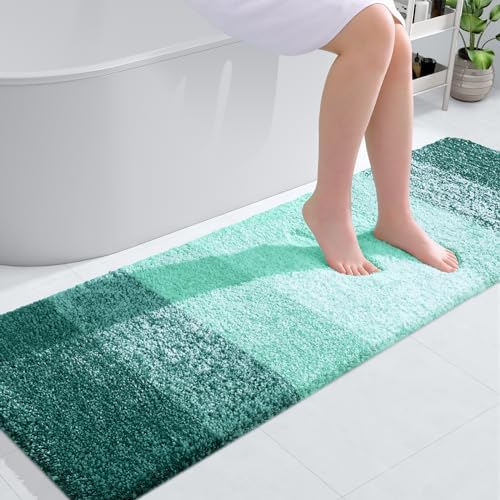 OLANLY Bathroom Runner Rug 59x20, Extra Soft Absorbent Microfiber Bath Rugs
