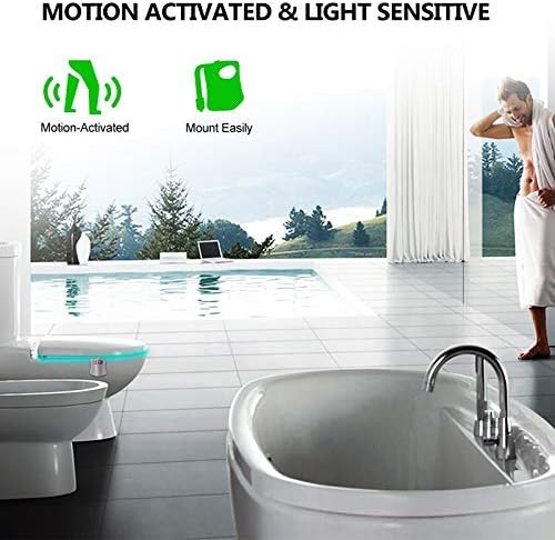 2-Pack Toilet Night Light, Motion-Activated LED Lamp with UV Light, 16-Color Changing, Tap-Activated, Smart Night Light for Bathroom Toilet