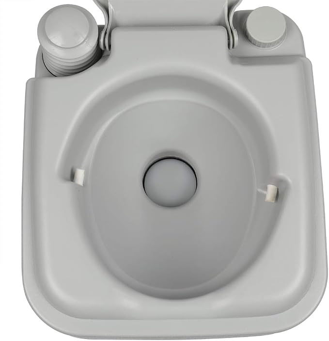 Vasitelan Portable Toilet Camping Porta Potty, 5.3 Gallon Waste Tank, Indoor Outdoor Toilet with CHH Piston, Leak-Proof Cassette Toilet for RV, White
