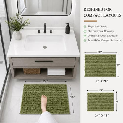 Arotive Bathroom Rugs Mat 24x16, Soft Absorbent Chenille Shaggy Bath Mat