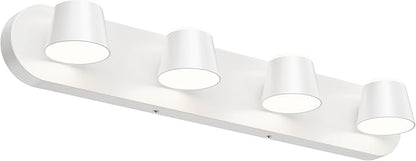 URSOLA 4 Light Bathroom Vanity Light LED White Wall Light Fixtures Up and Down Rotatable Dimmable 27 inch Bathroom Lighting