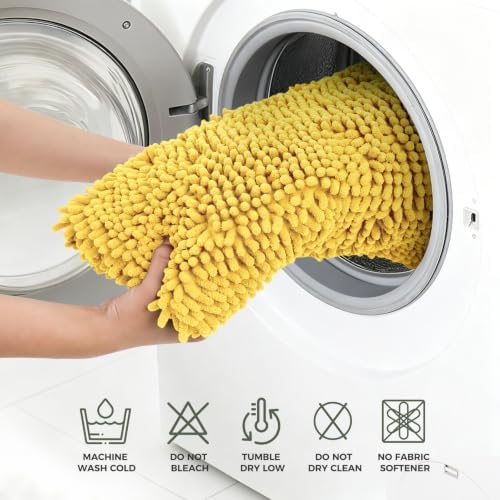 Bcoimo 48x30 Chenille Bath Mat – Non-Slip with Backing Bath Rug Ultra-Absorbent and Machine Washable Bathroom Mat Quick-Dry Design. Ideal for Bathroom Shower and Tub Areas