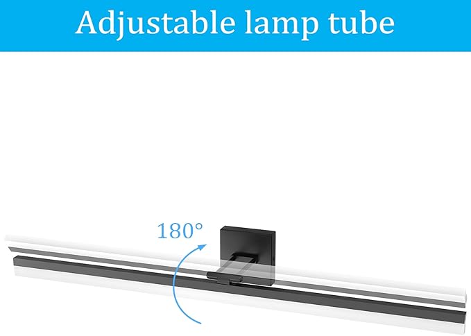 Ralbay 40" Modern LED Matte Black Bathroom Vanity Light 24W Adjustable Black Vanity Lighting Modern LED Bathroom Vanity Light Fixtures Over Mirror (6000K Cool White Light)