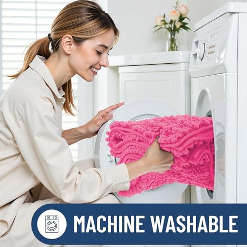 Smiry Bathroom Rugs 30X20, Extra Soft Rubber Backing Chenille Bath Mats